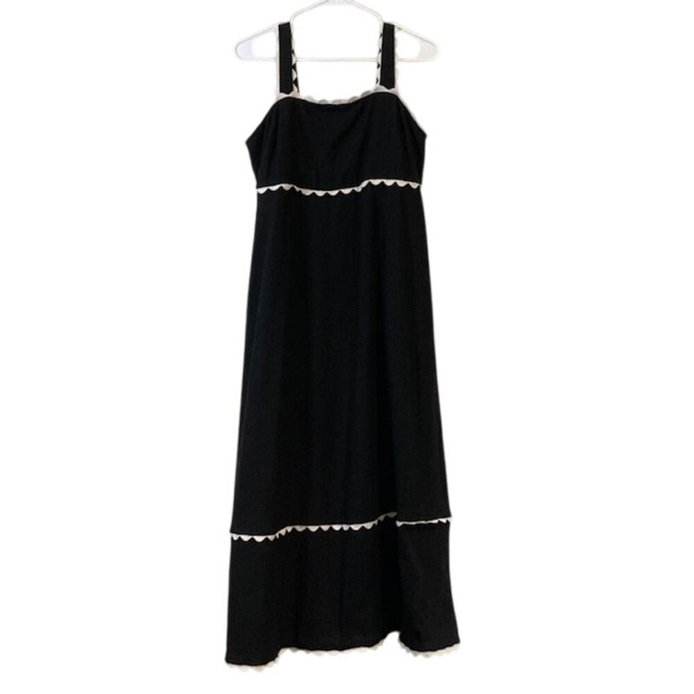 Cynthia Rowley women's linen blend maxi dress w/rickrack.